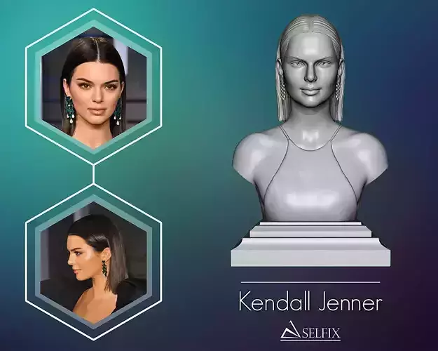 Kendall Jenner portrait sculpture 3D print model