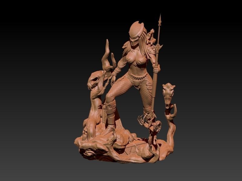 Predator Girl 3D print model_21