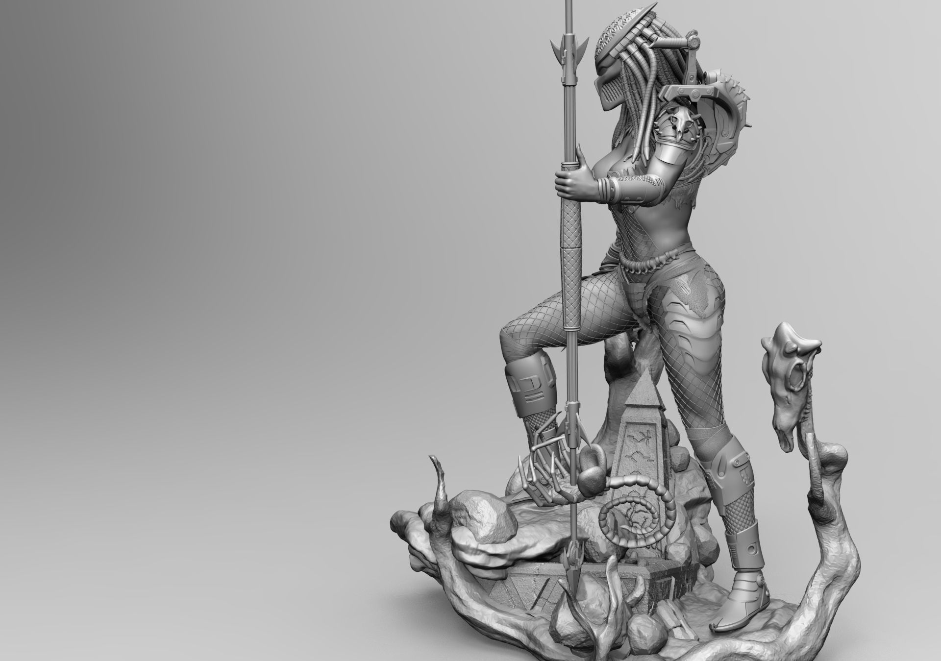 Predator Girl 3D print model_4