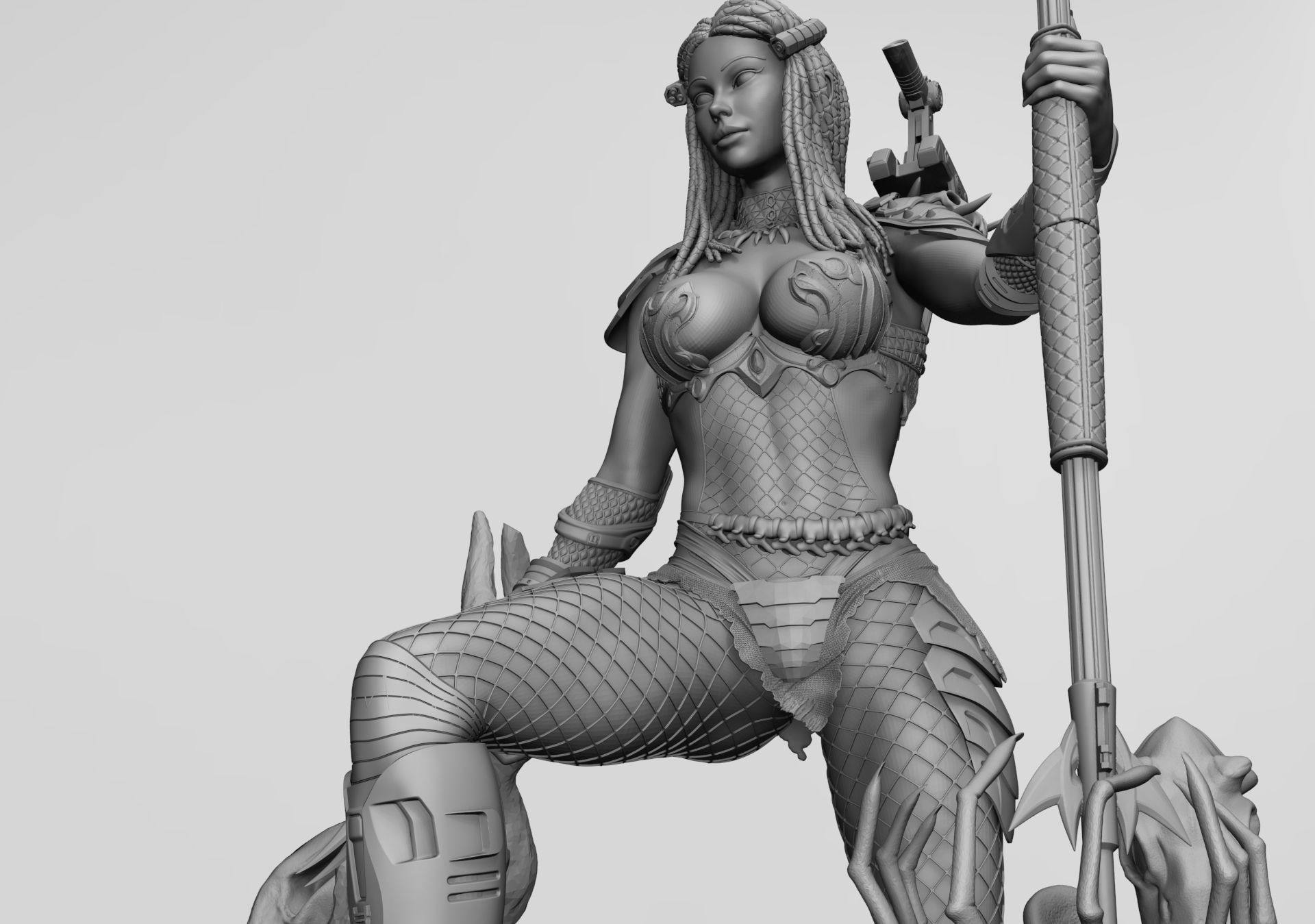 Predator Girl 3D print model_8