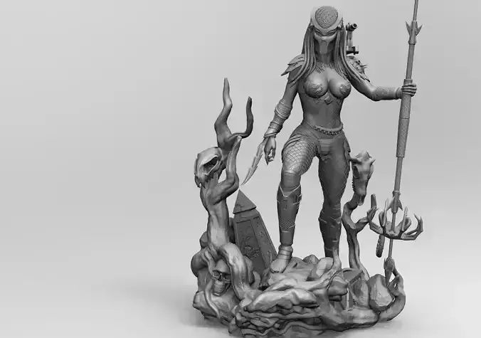 Predator Girl 3D print model