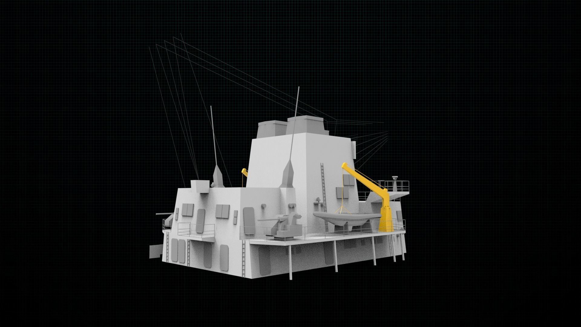 Frigate type 23 3D print model_21