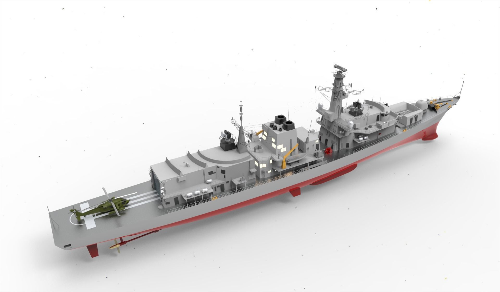 Frigate type 23 3D print model_5