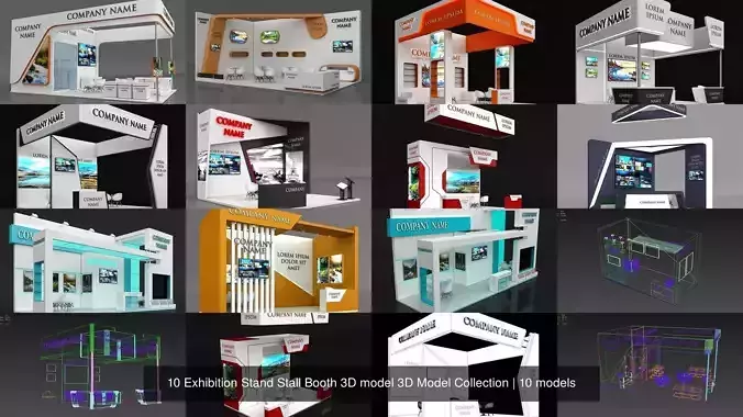 10 Exhibition Stand Stall Booth 3D model 3D Model Collection 