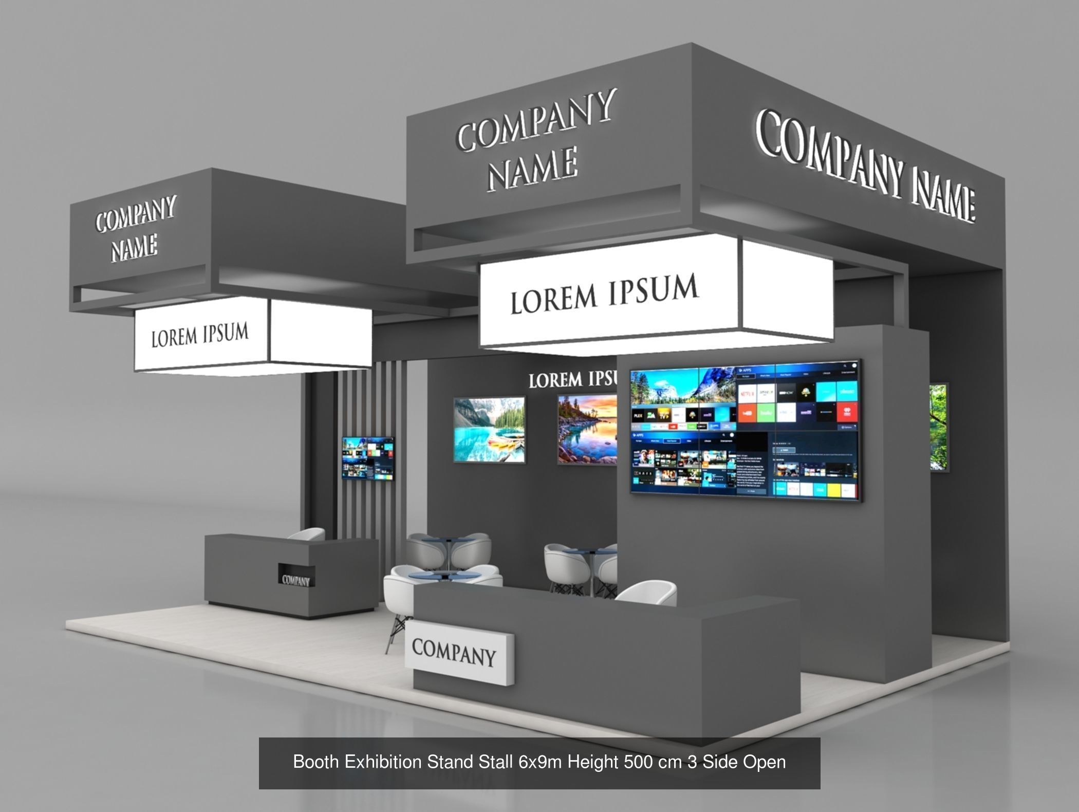 10 Exhibition Stand Stall Booth 3D model 3D Model Collection _4