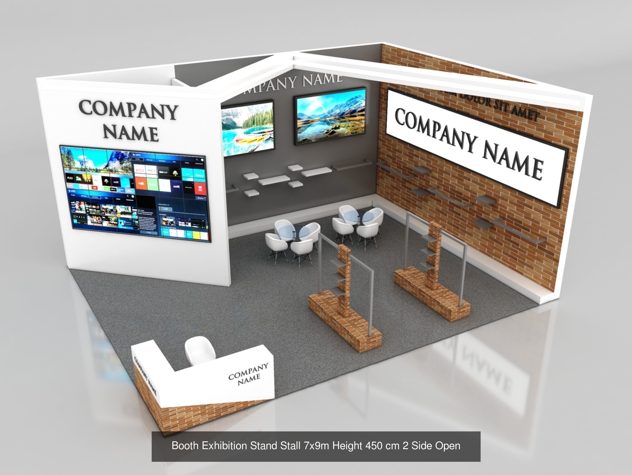 10 Exhibition Stand Stall Booth 3D model 3D Model Collection _1