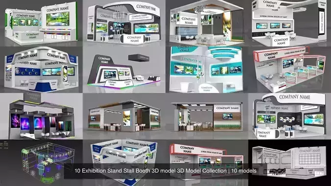 10 Exhibition Stand Stall Booth 3D model 3D Model Collection 