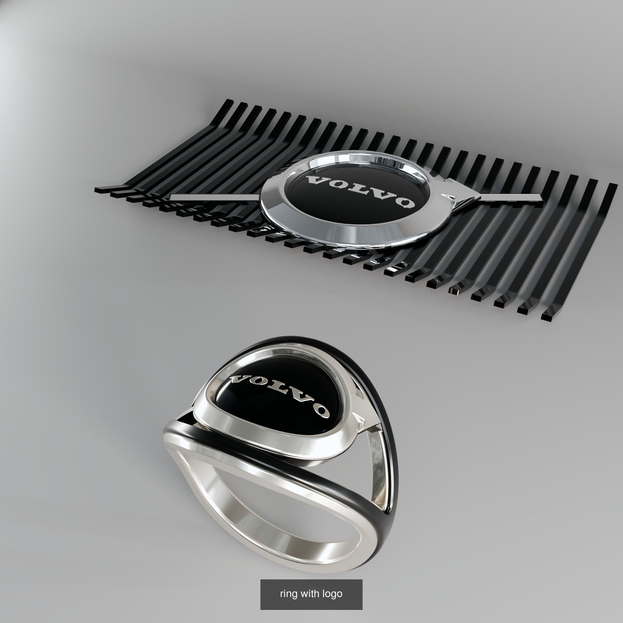 jewel silver ring with diamonds 3D Model Collection_1