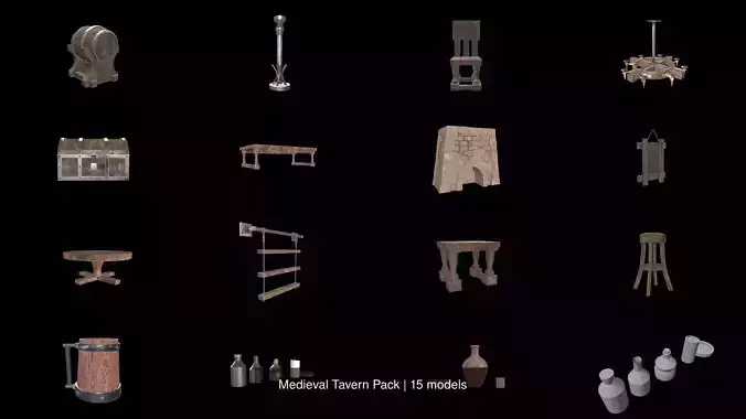Medieval Tavern Pack 3D Model Collection
