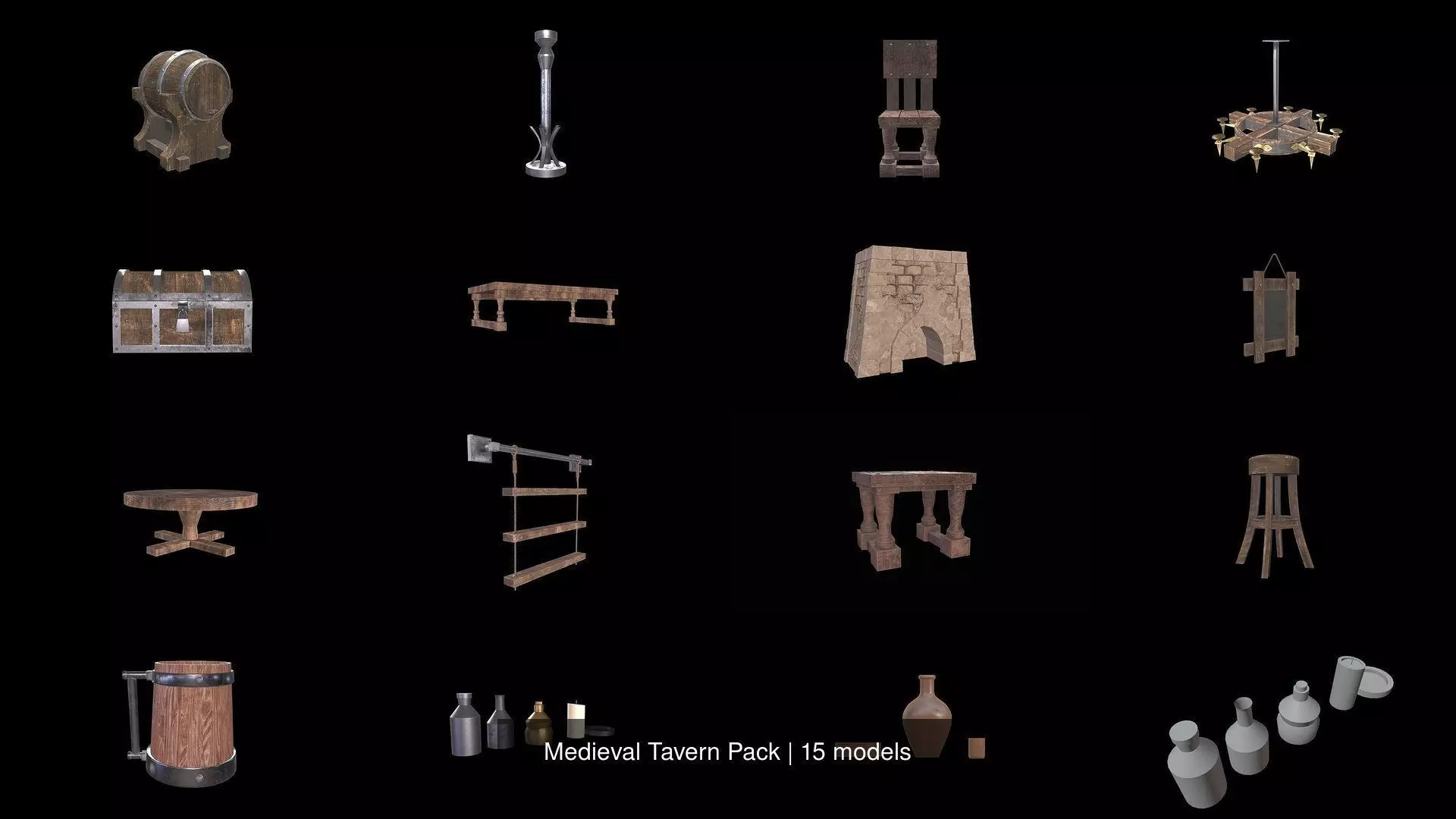 Medieval Tavern Pack 3D Model Collection_0