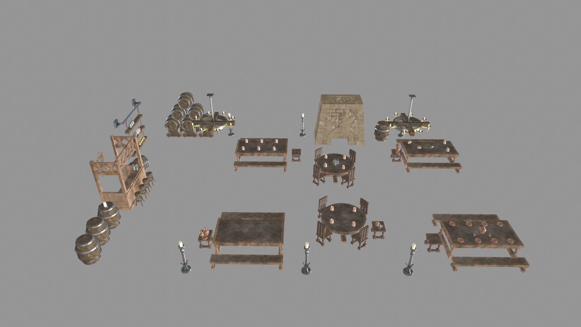 Medieval Tavern Pack 3D Model Collection_49
