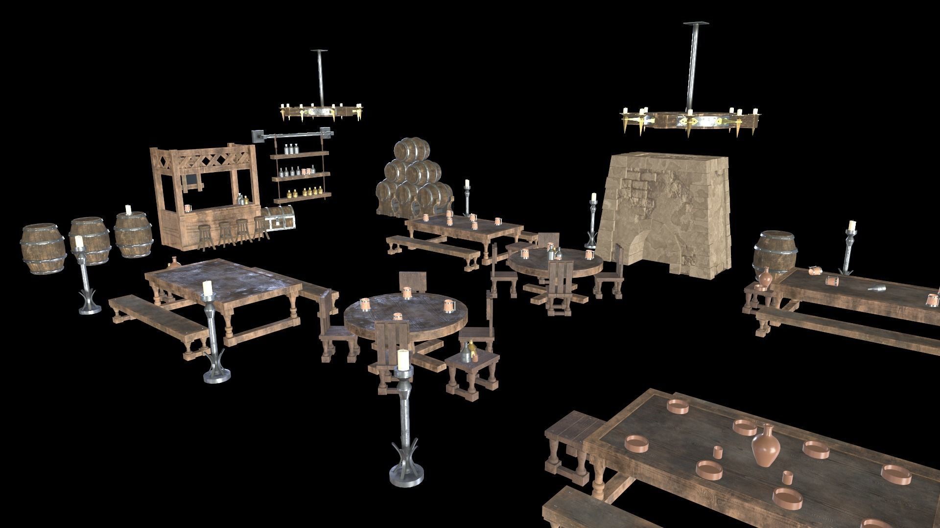 Medieval Tavern Pack 3D Model Collection_32