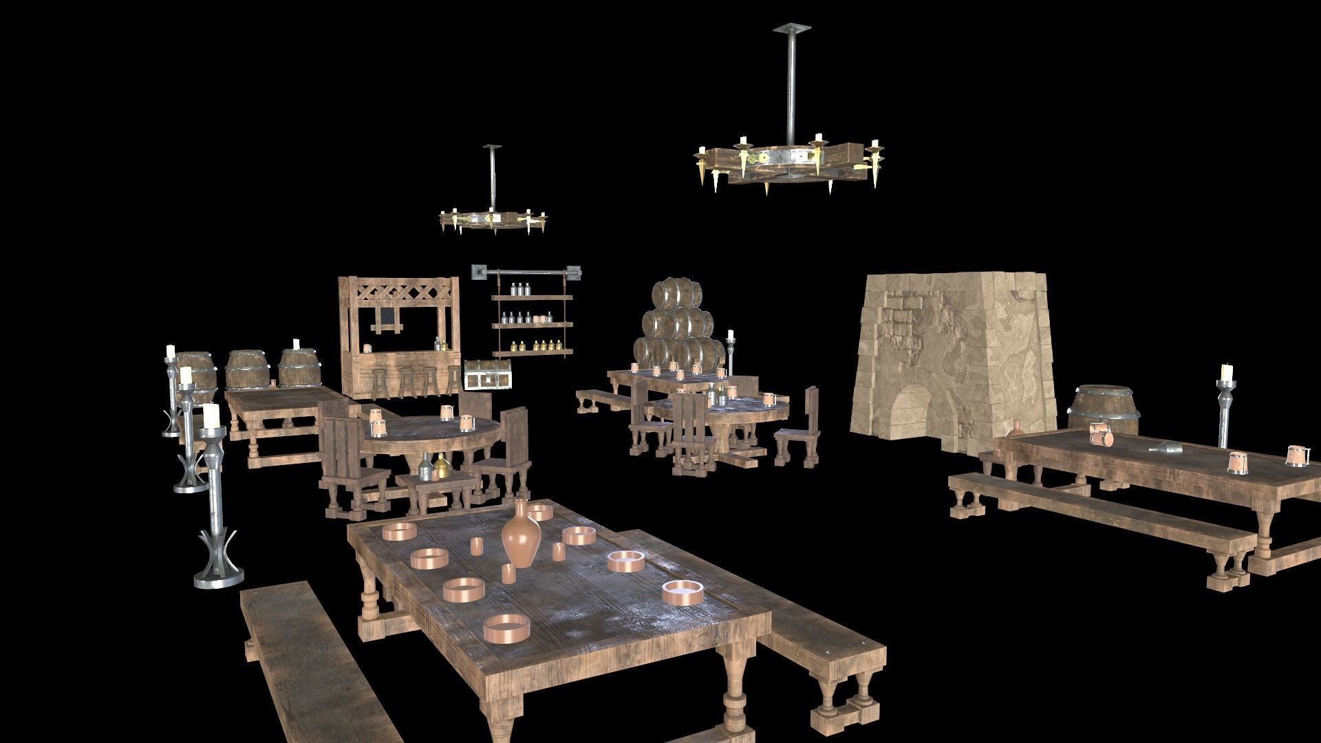 Medieval Tavern Pack 3D Model Collection_33