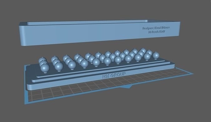 Epoxy Resin 33 Beads Silicone mold Bead size 10mm 3D print model
