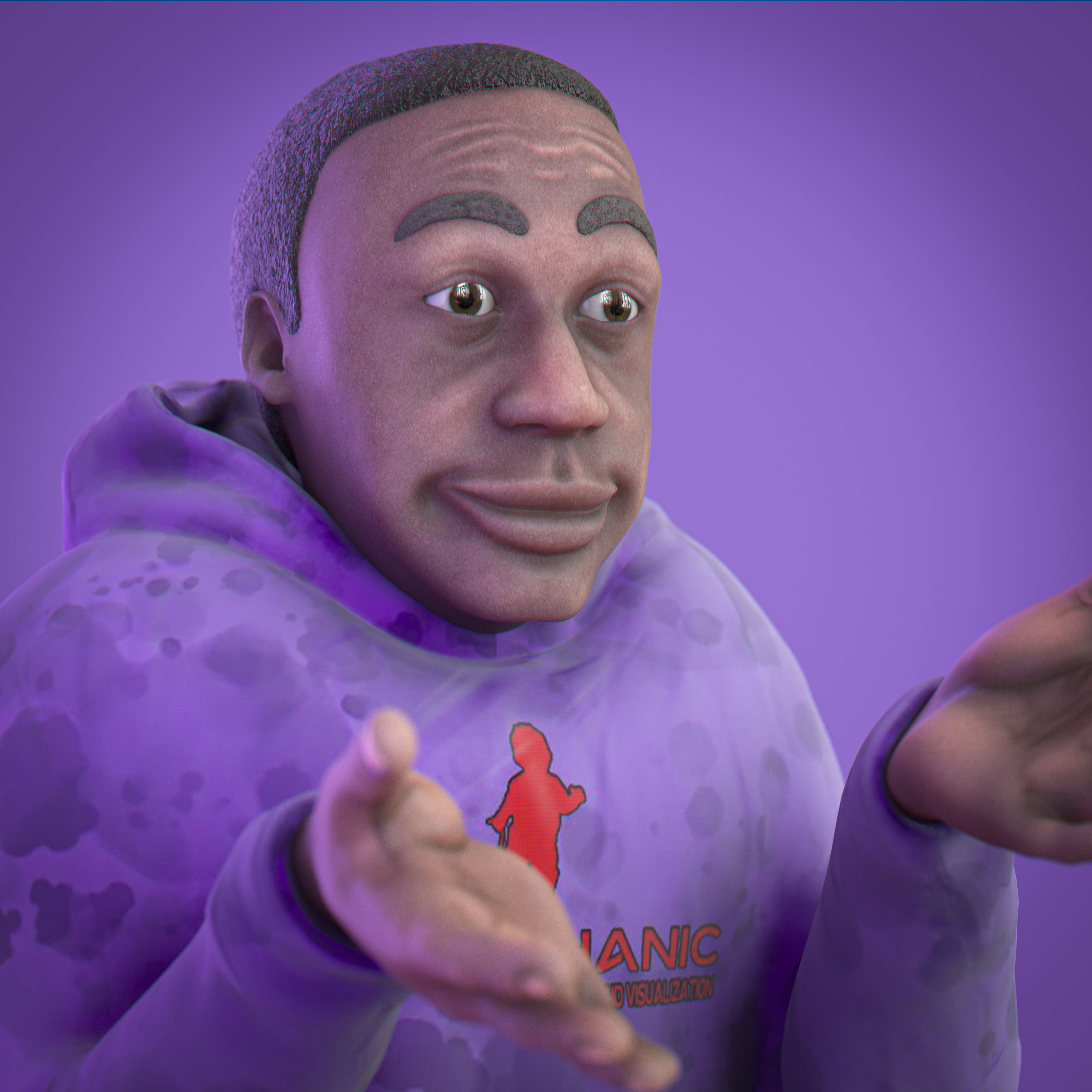 Sculpture Khaby lame 3D model_4