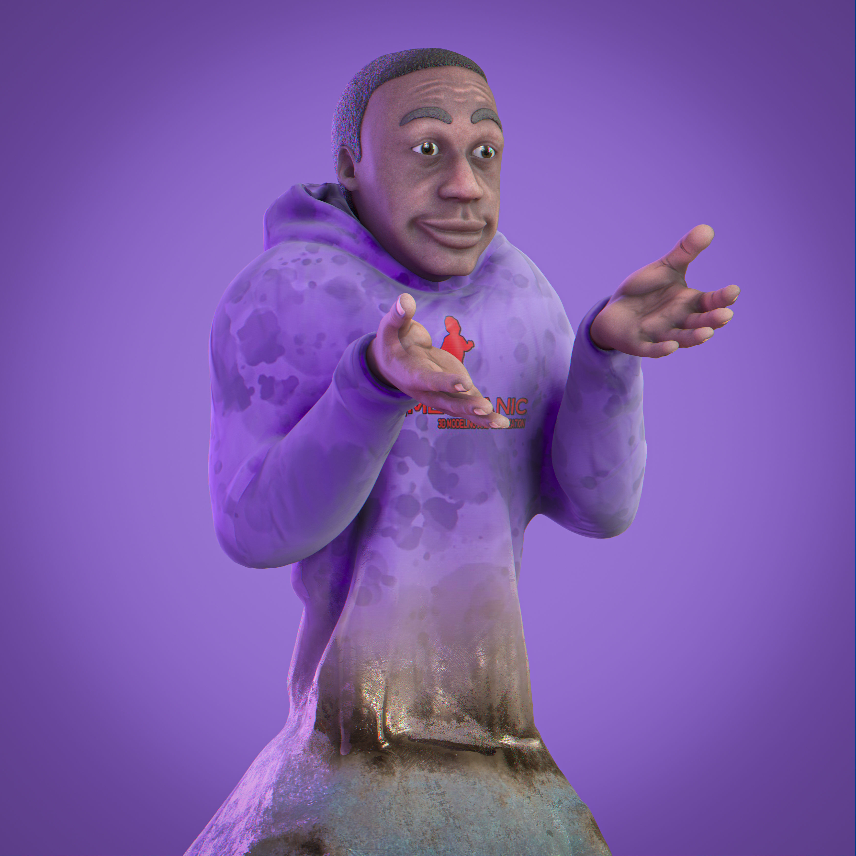 Sculpture Khaby lame 3D model_1