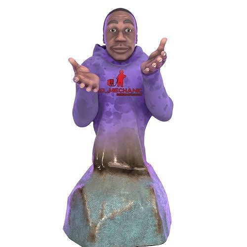 Sculpture Khaby lame 3D model