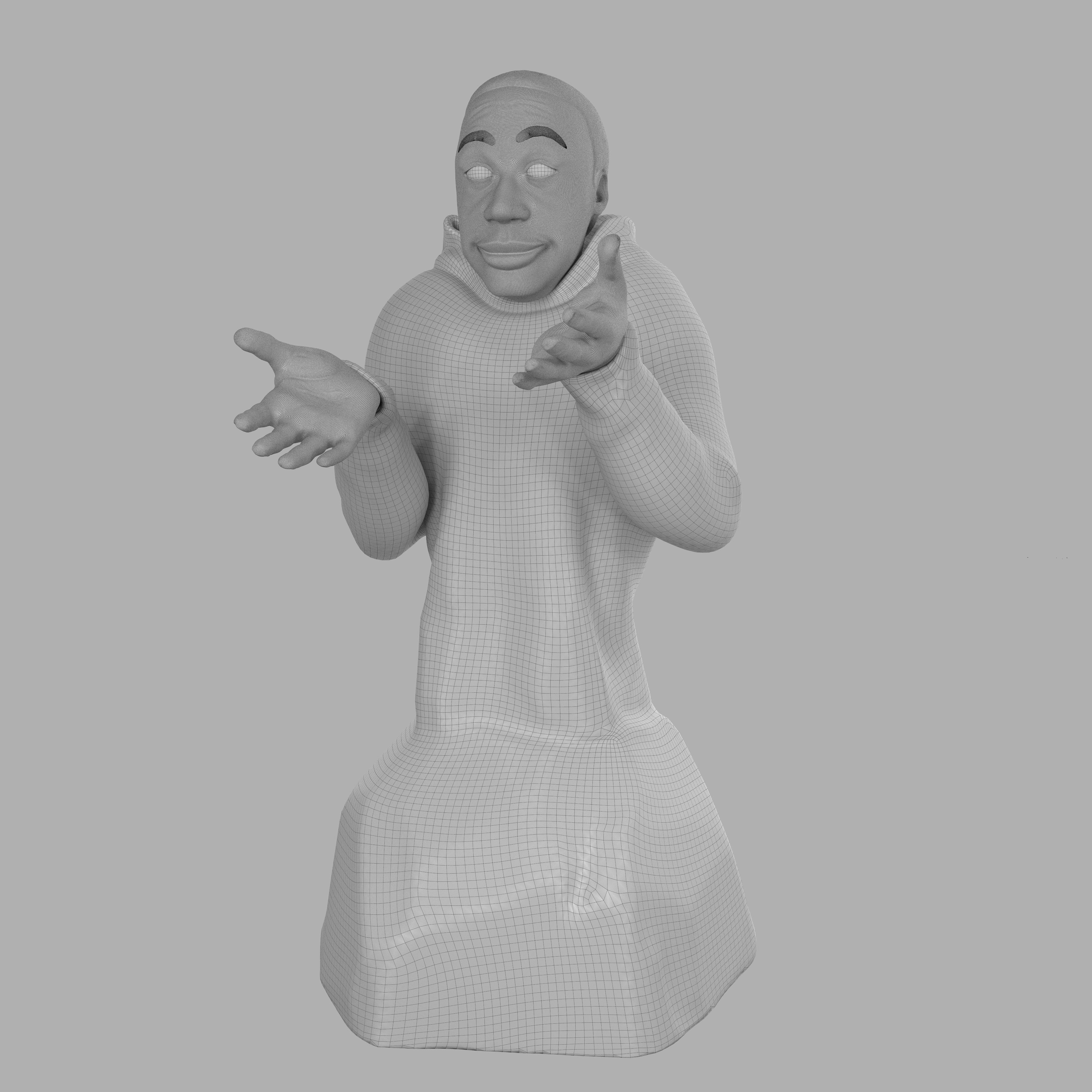 Sculpture Khaby lame 3D model_7