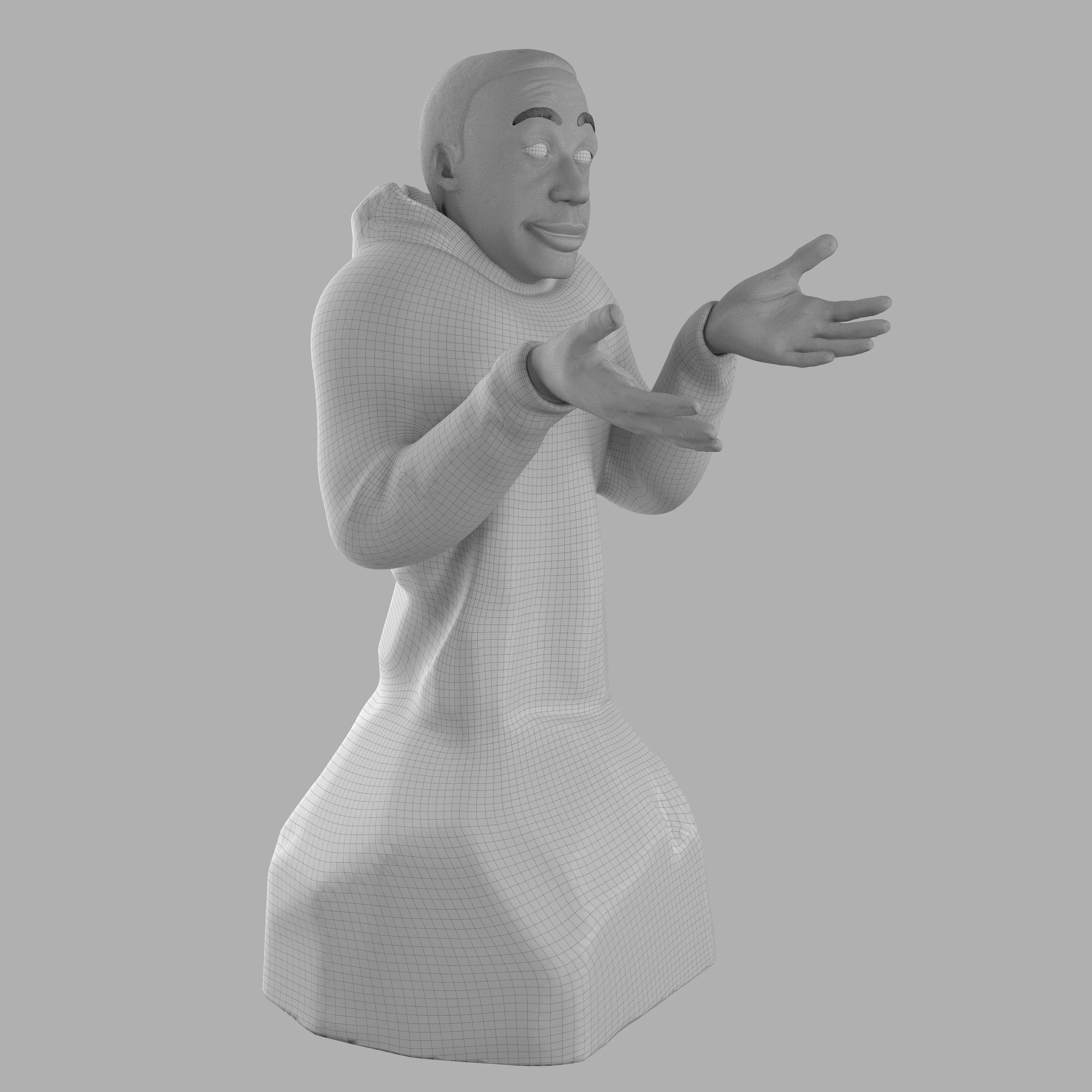 Sculpture Khaby lame 3D model_9