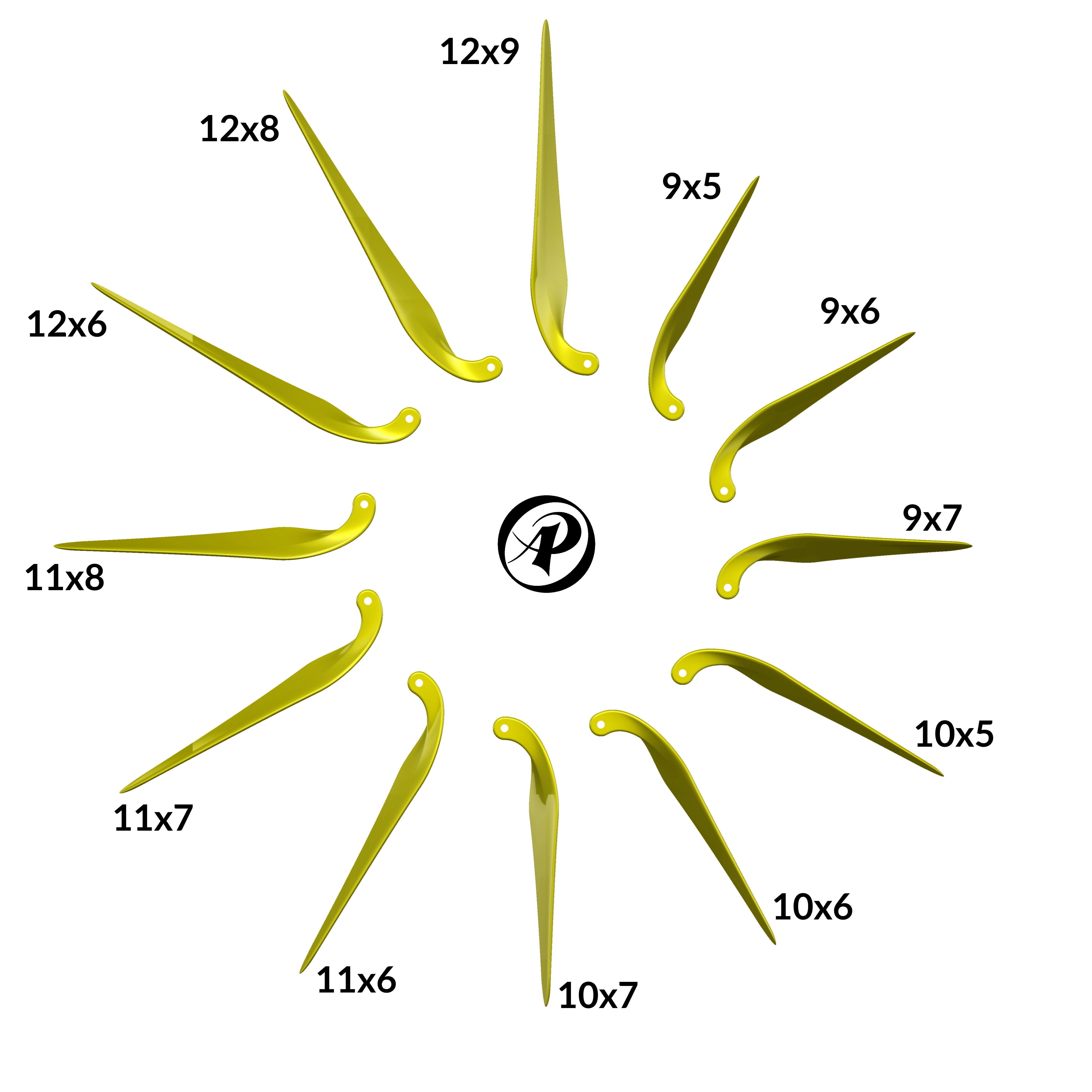 Folding Propeller AP-PR-009 12-6 3D print model_6