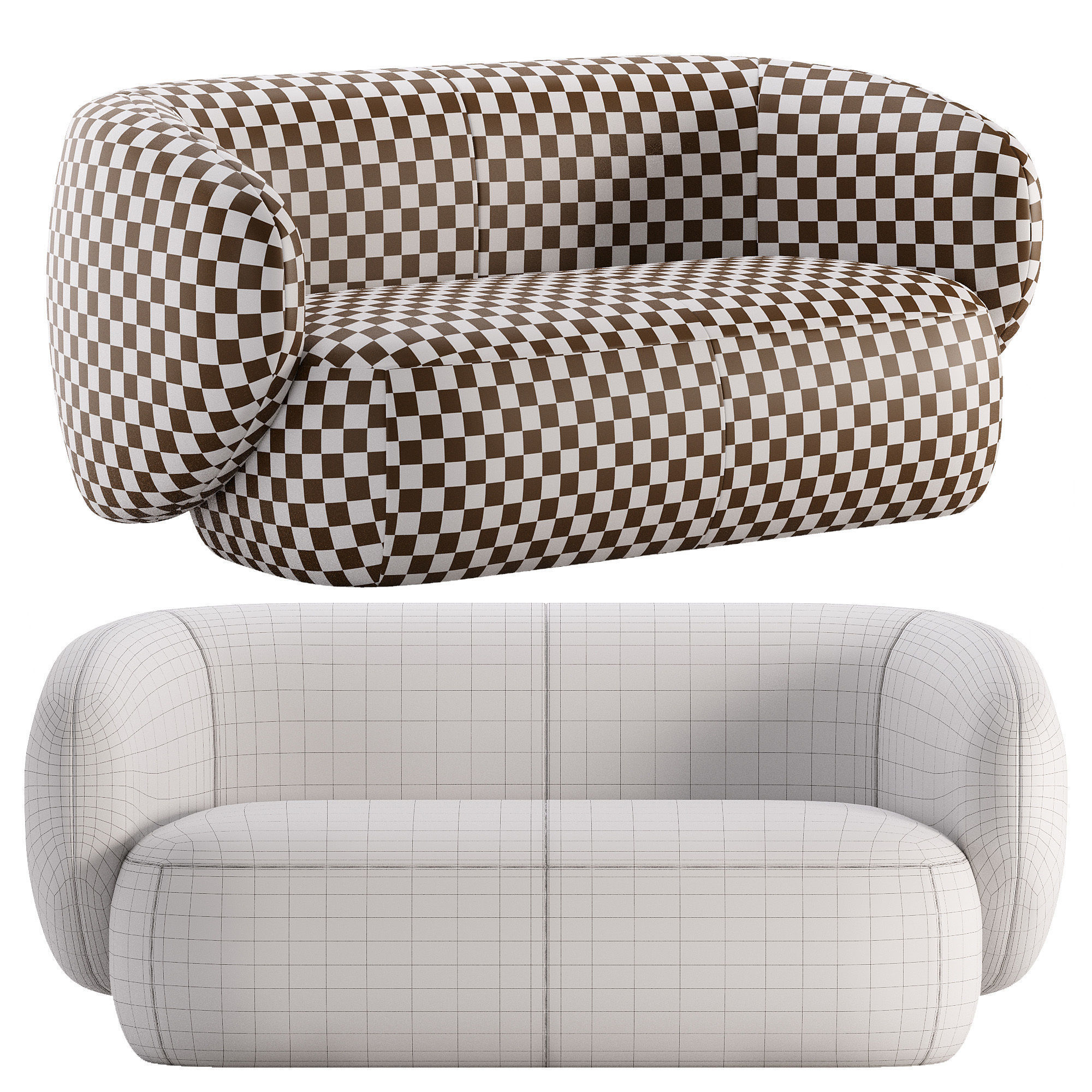 Sofa By grado Low-poly 3D model_2