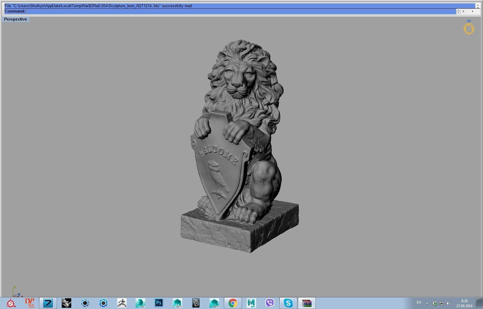 Welcome Lion Statue 3D print model_1