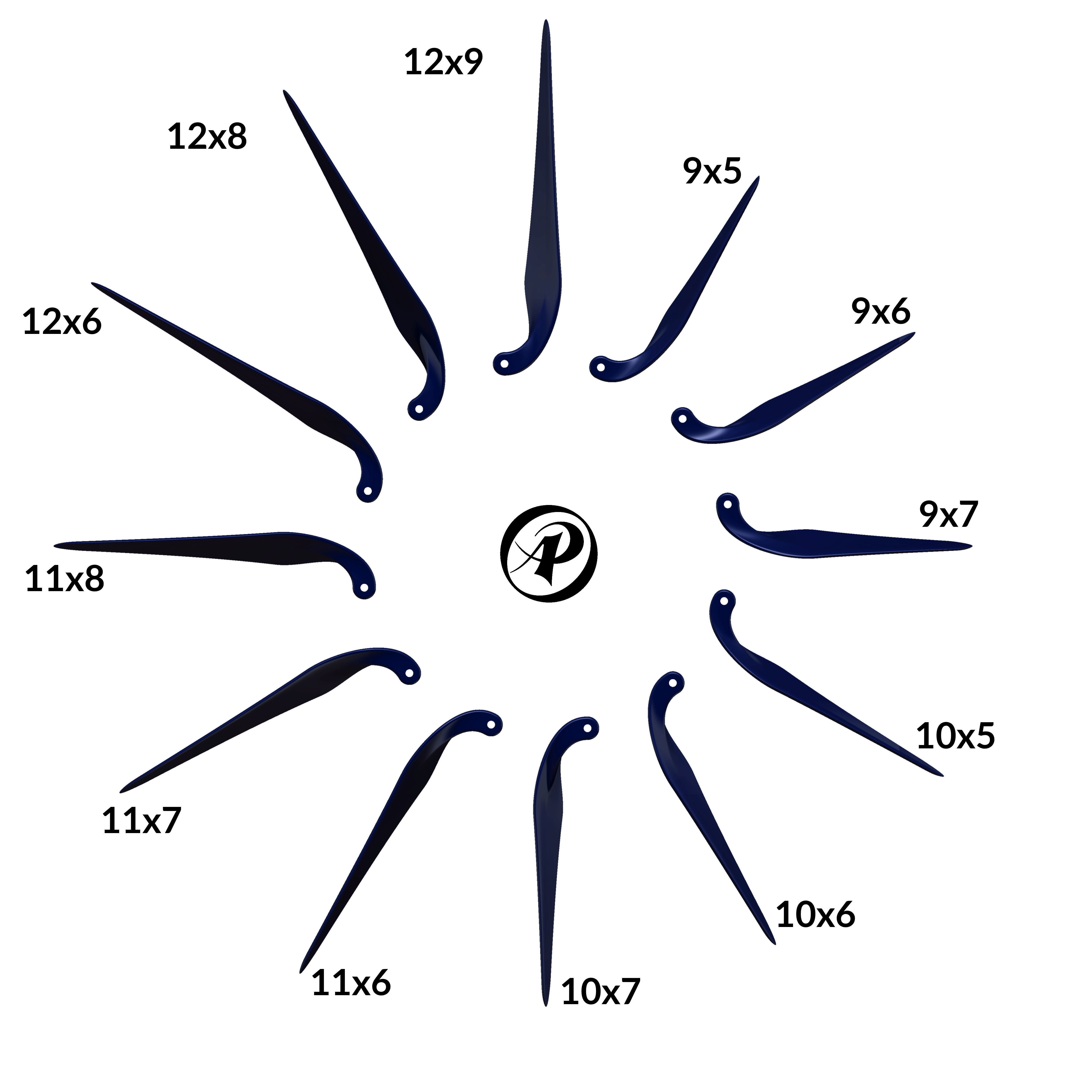 Folding Propeller AP-PR-009 12-9 3D print model_5