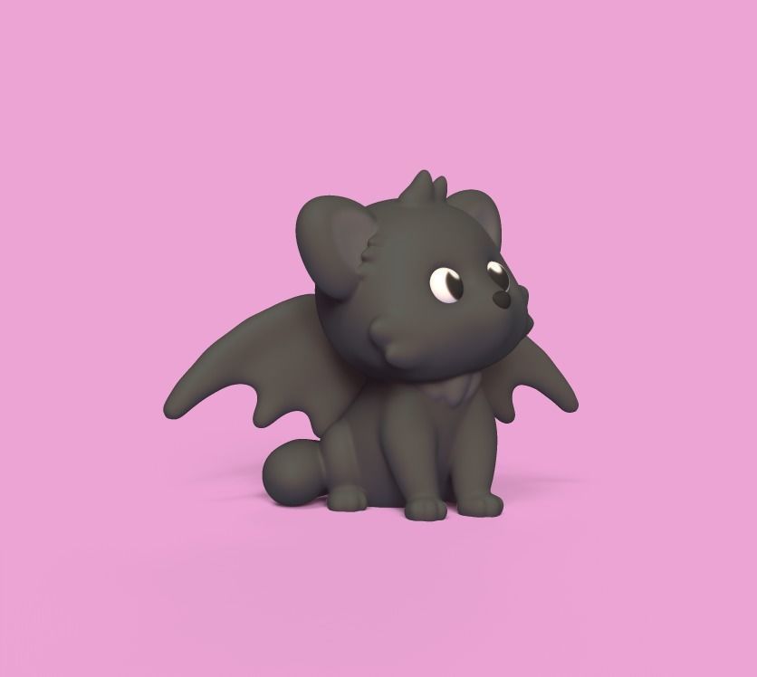 Cat Bat Wings 3D print model_1