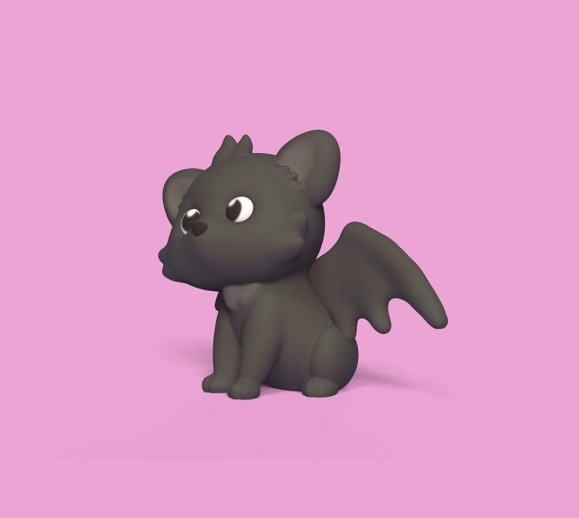 Cat Bat Wings 3D print model_3