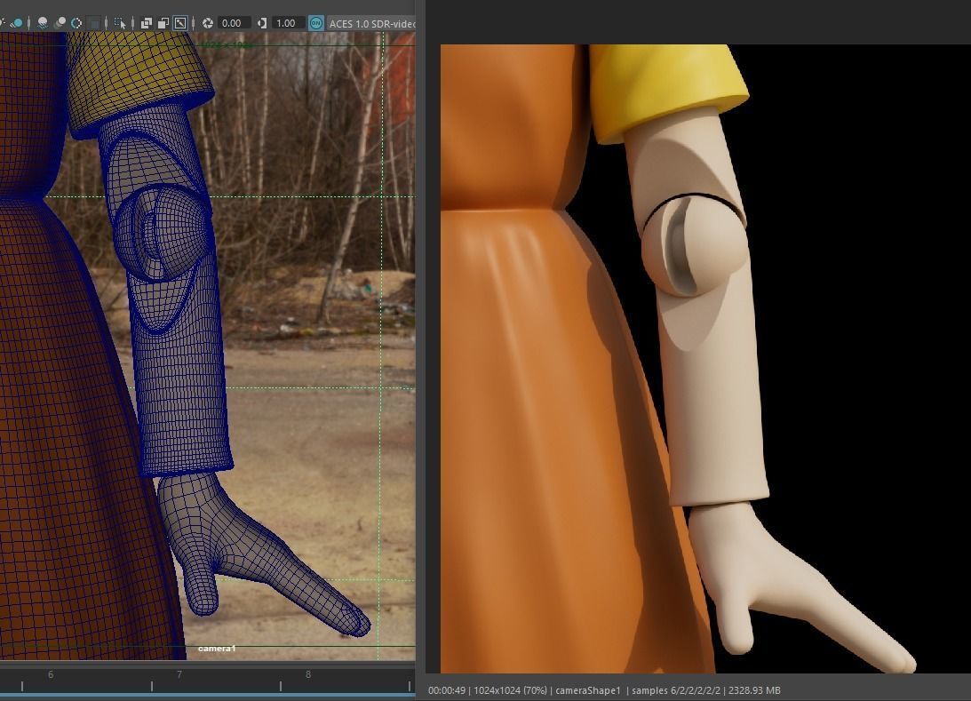 Squid Game Green Light Red Light Killer Doll 3D model_6