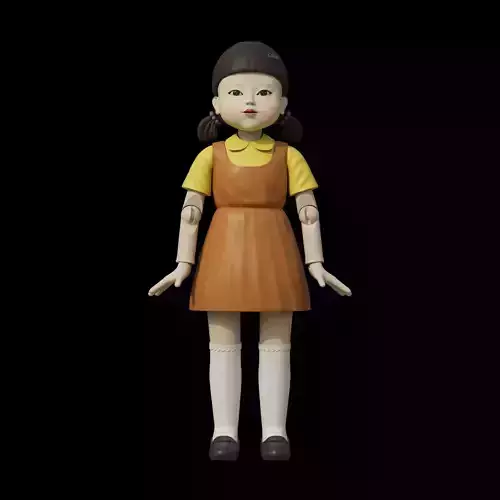 Squid Game Green Light Red Light Killer Doll 3D model