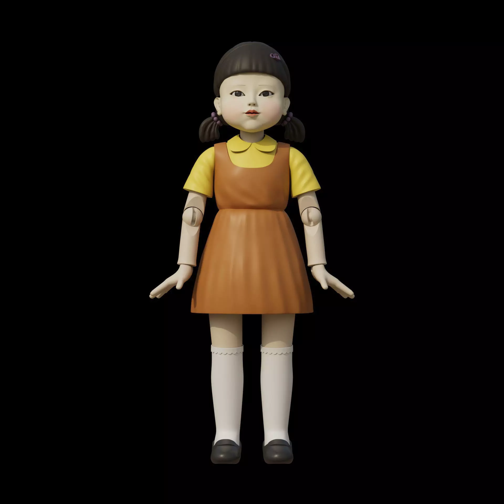 Squid Game Green Light Red Light Killer Doll 3D model_0