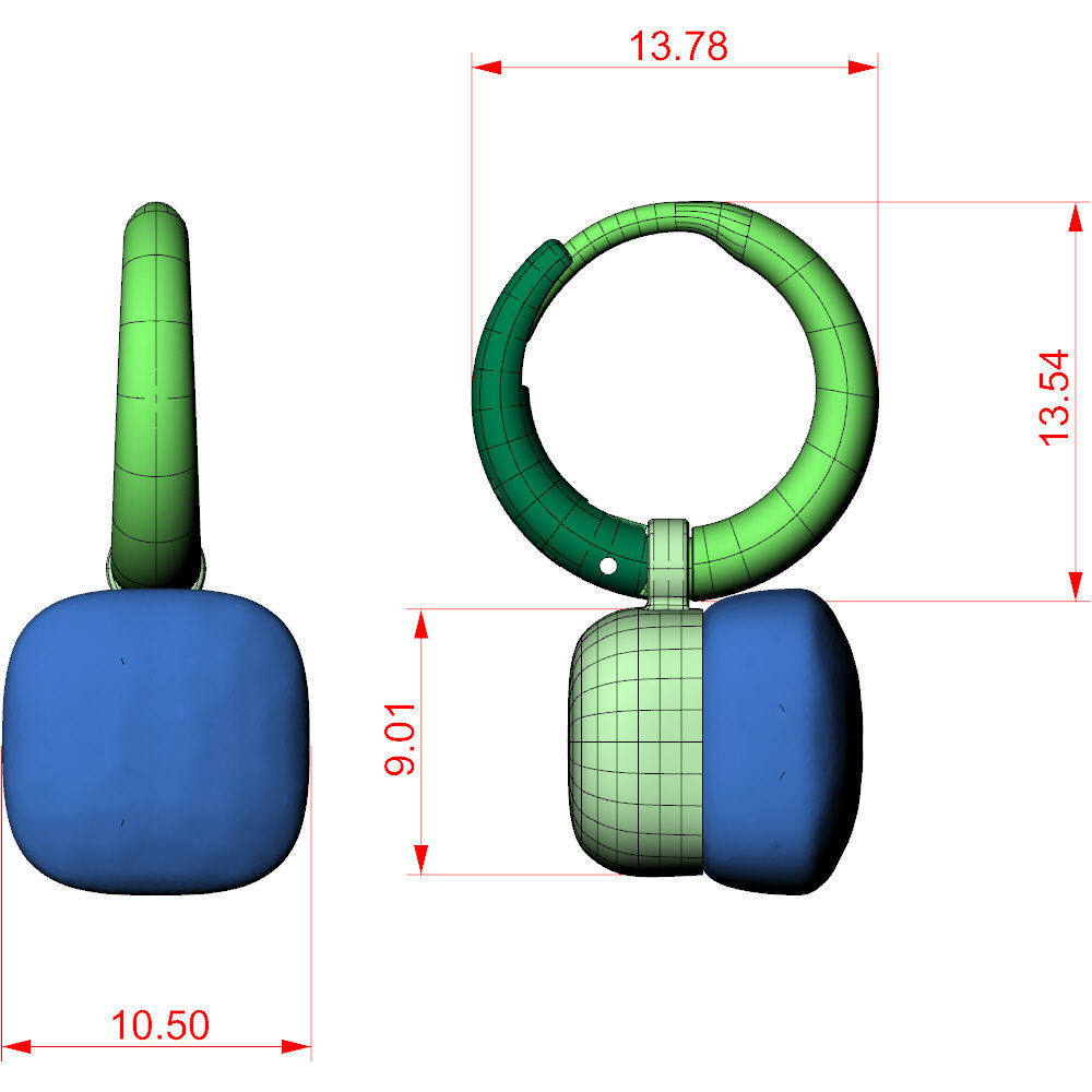 Nudo Classic Earrings 3D print model_8