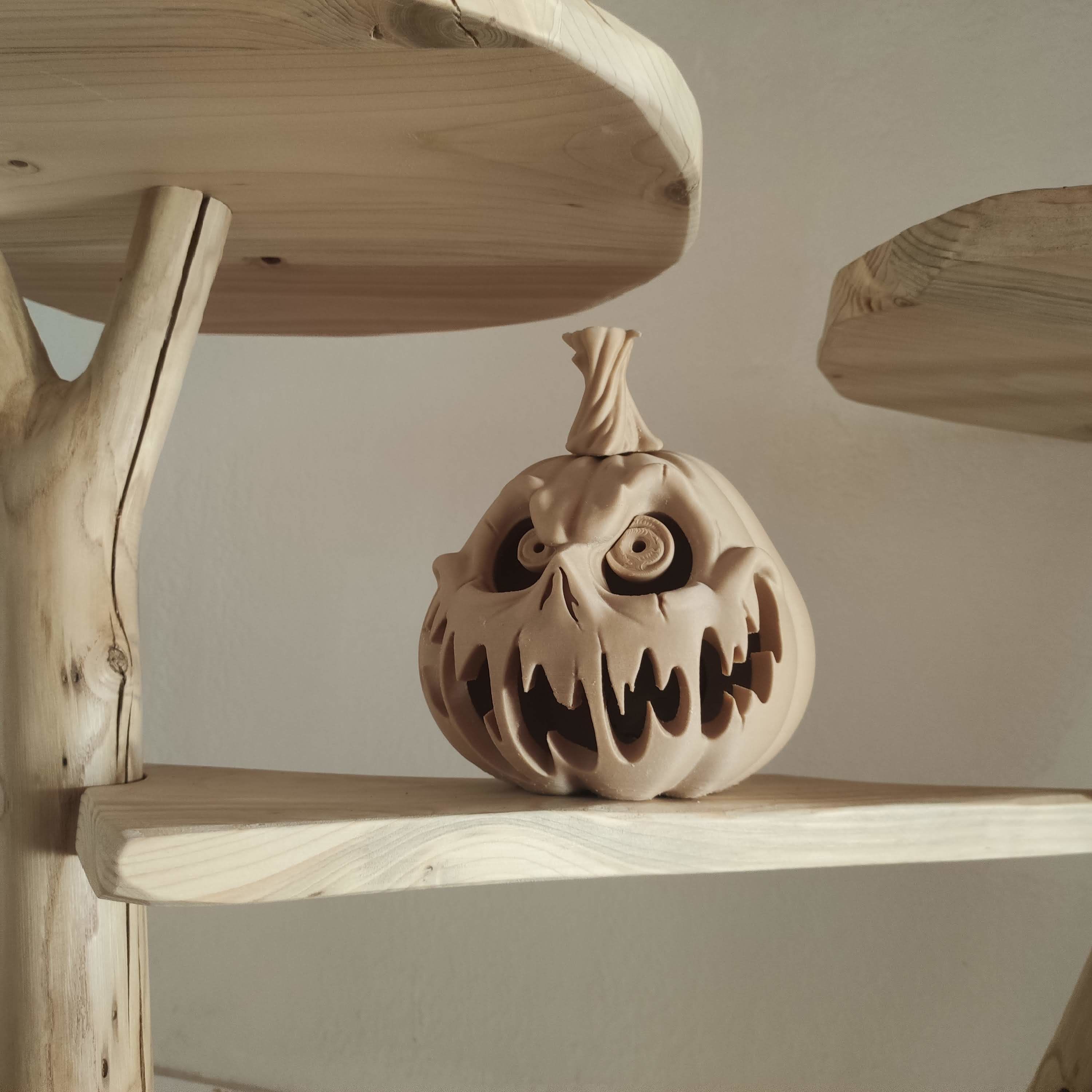 Halloween pumpkin candle holder  3D print model_1