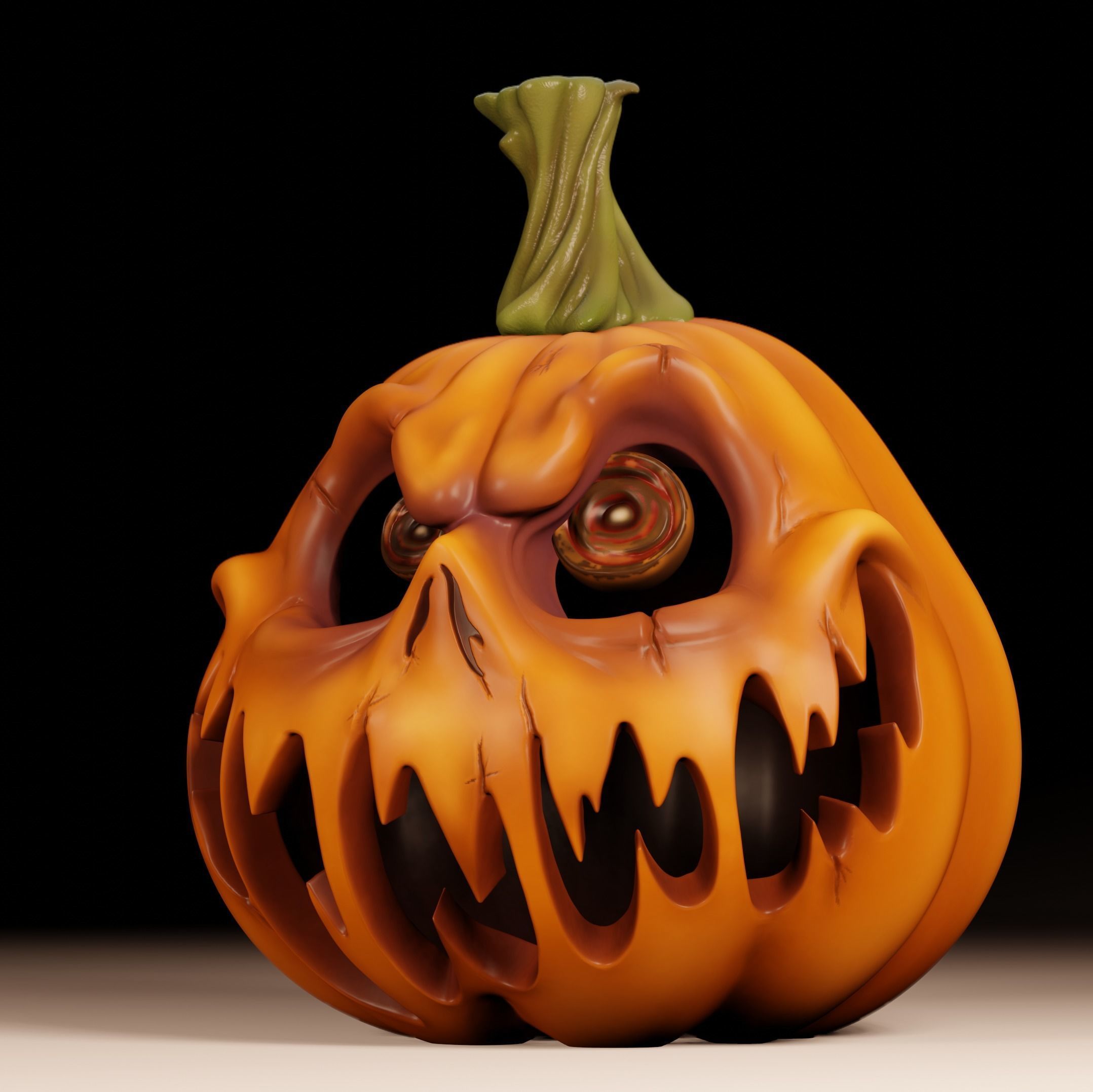 Halloween pumpkin candle holder  3D print model_8