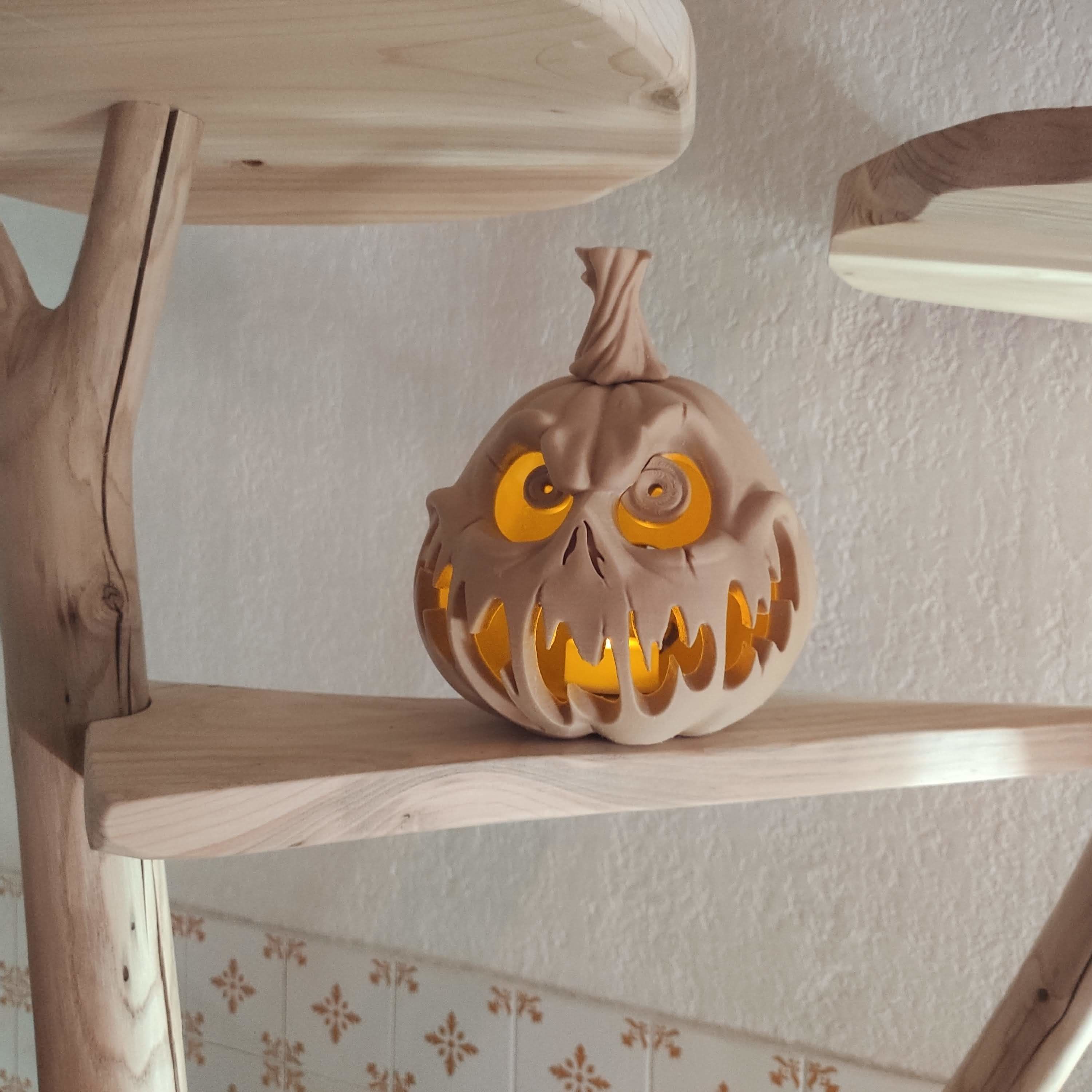 Halloween pumpkin candle holder  3D print model_5