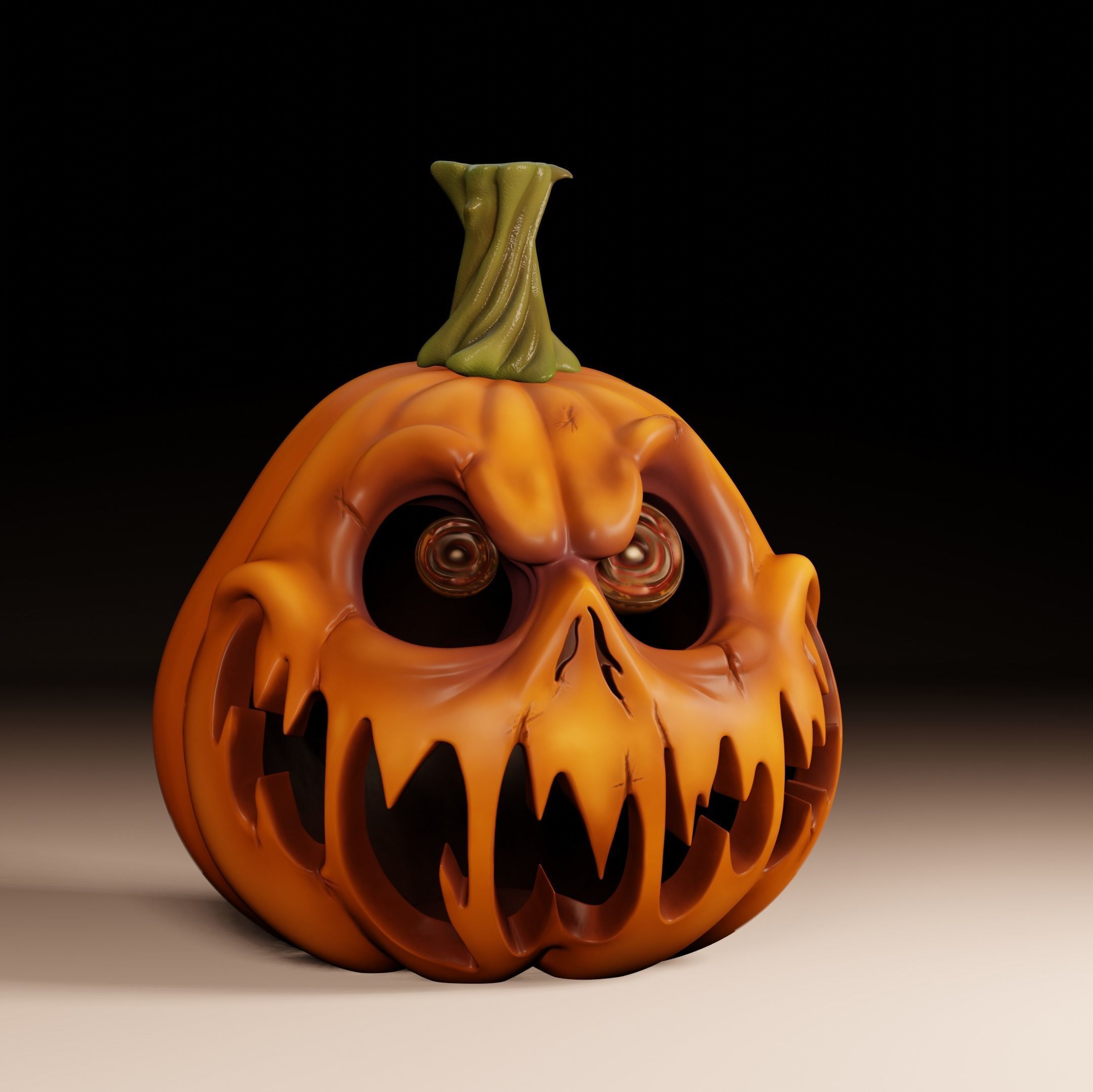 Halloween pumpkin candle holder  3D print model_7