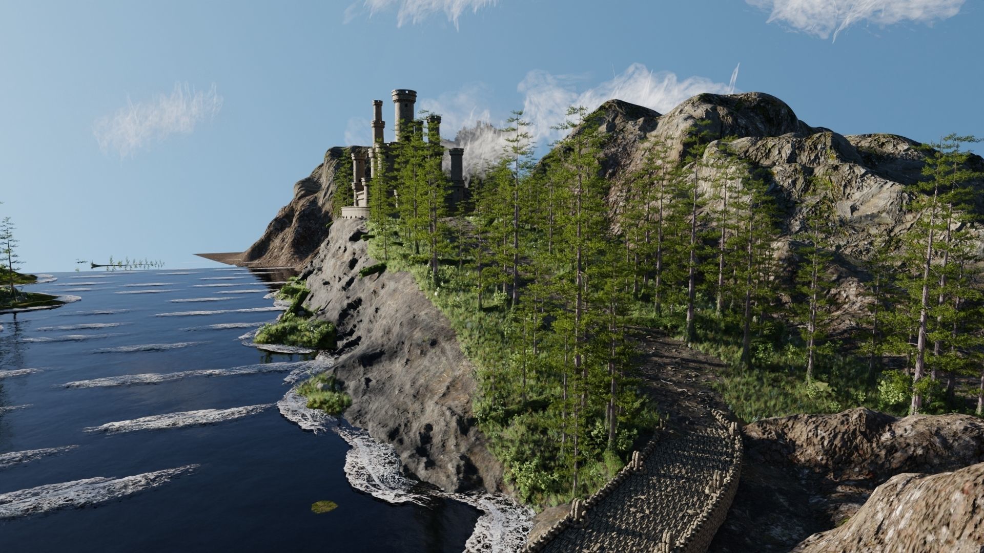 Path to Castle Scene 3D model_2