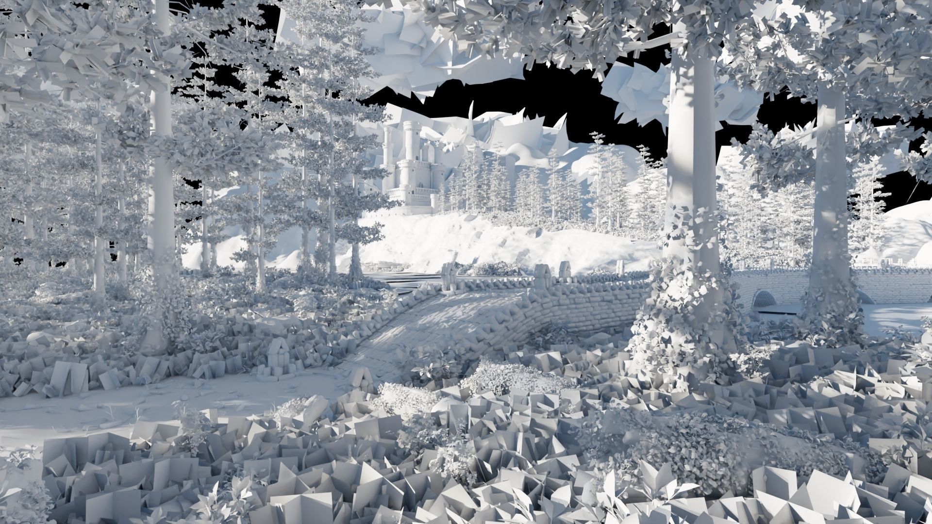 Path to Castle Scene 3D model_10