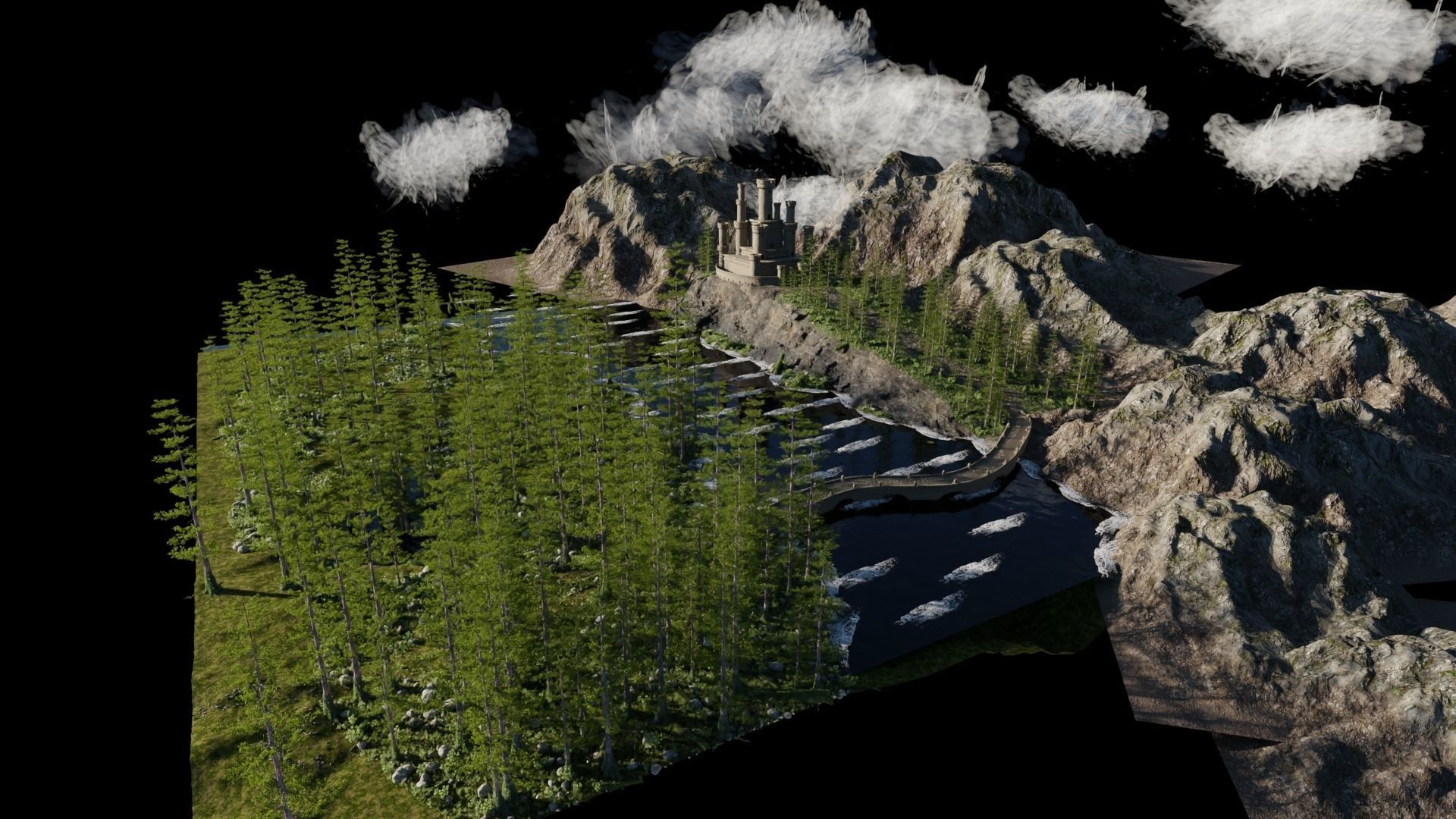Path to Castle Scene 3D model_8