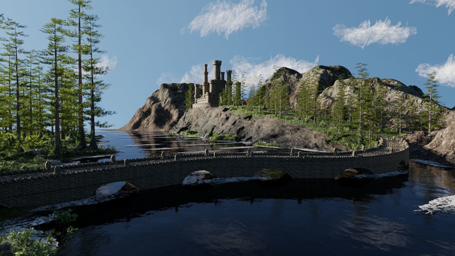 Path to Castle Scene 3D model_7