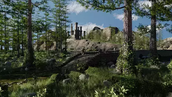 Path to Castle Scene 3D model