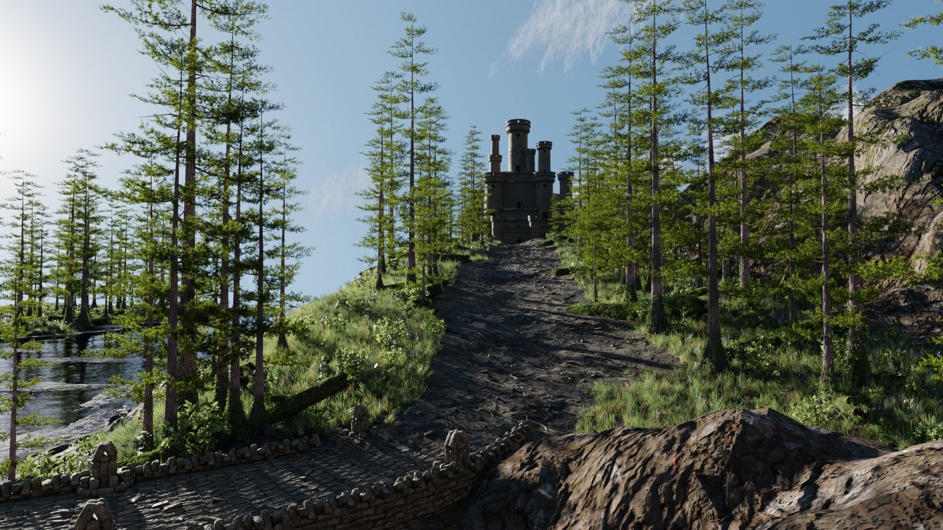 Path to Castle Scene 3D model_6