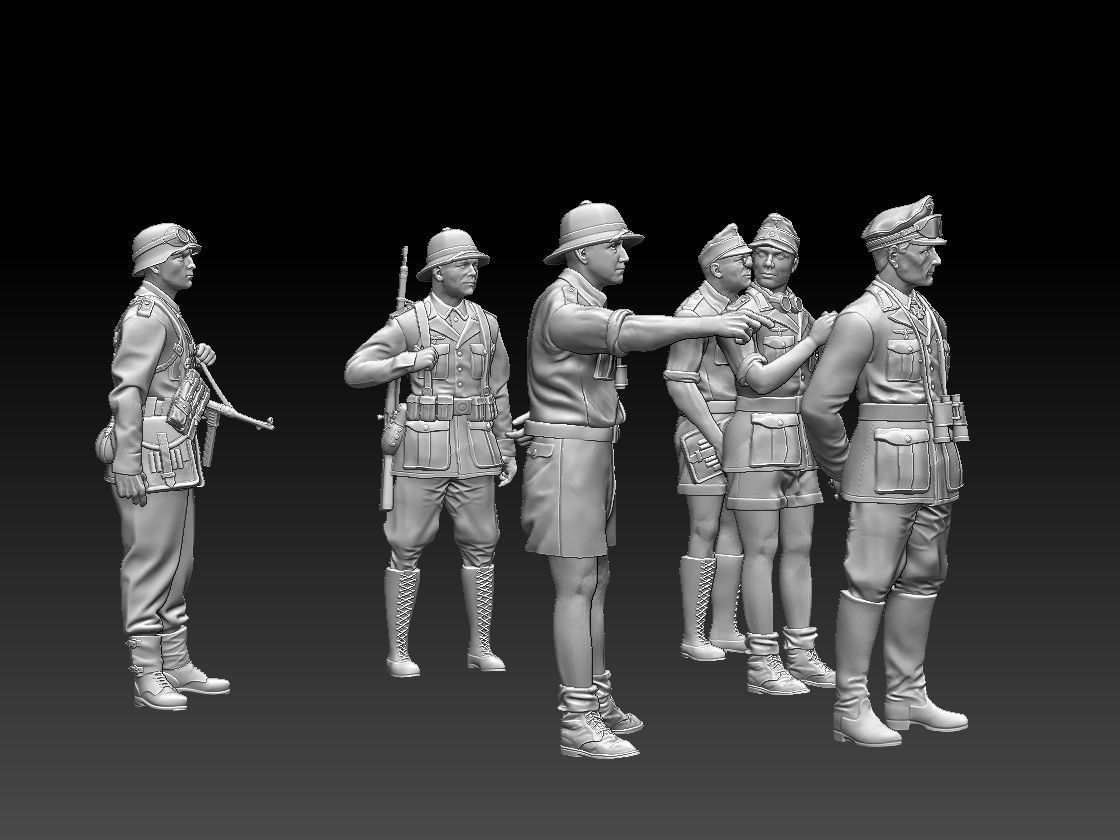 Rommel and soldiers  Afrika Korps 3D print model_7