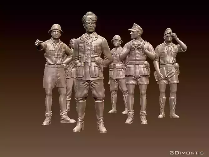 Rommel and soldiers  Afrika Korps 3D print model
