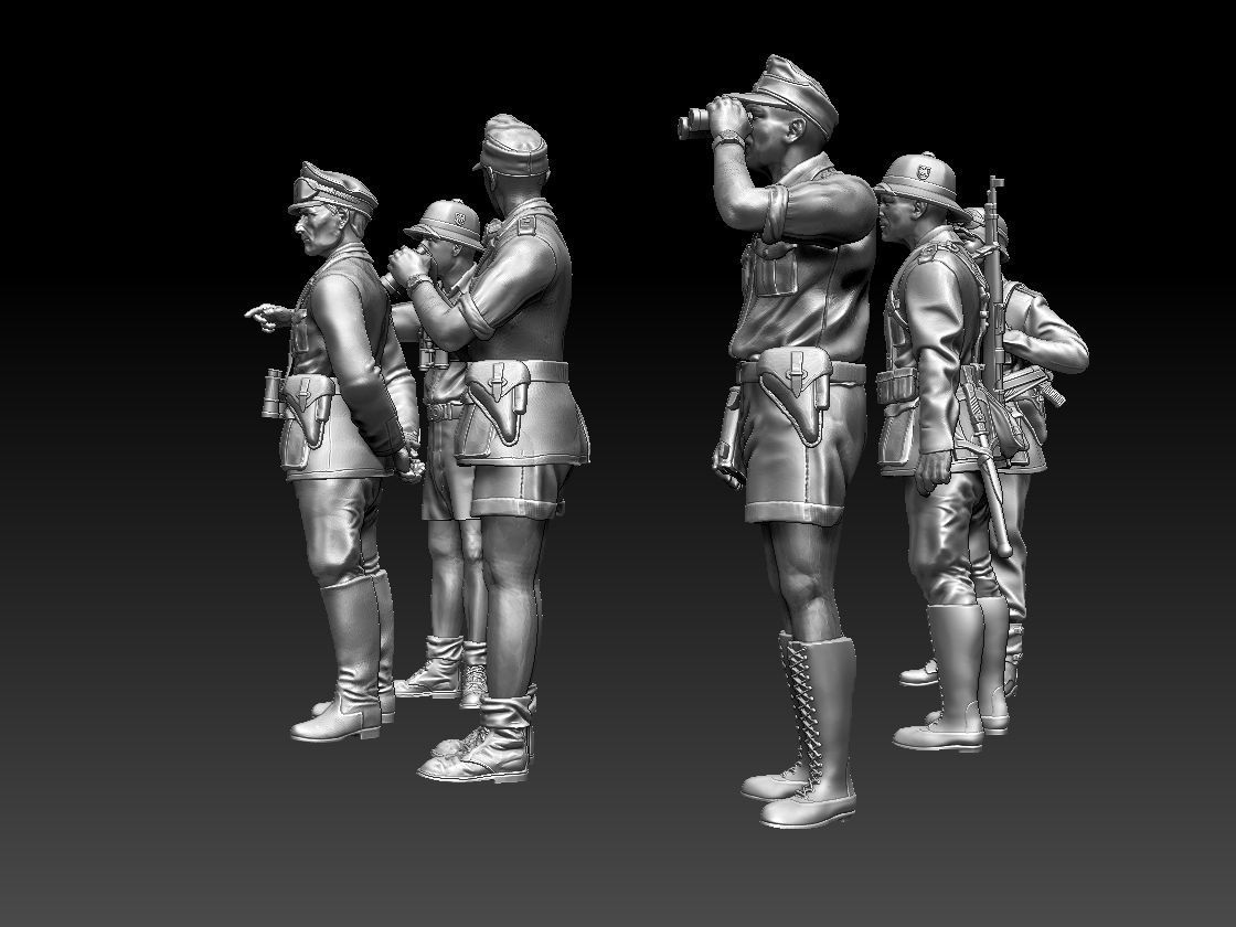 Rommel and soldiers  Afrika Korps 3D print model_13