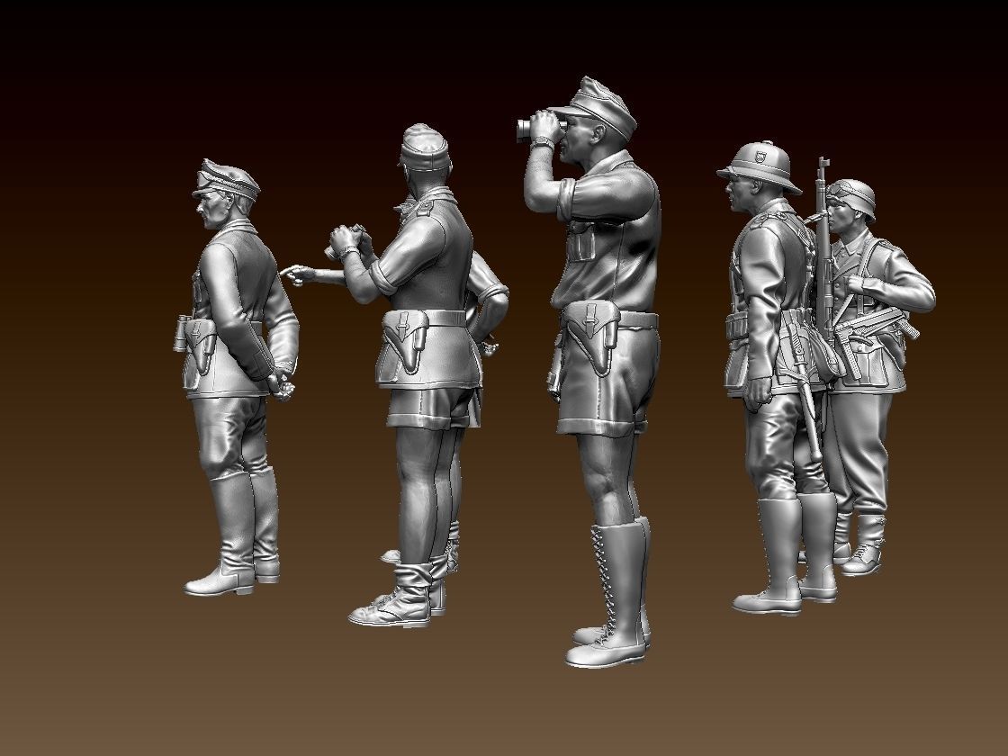 Rommel and soldiers  Afrika Korps 3D print model_11