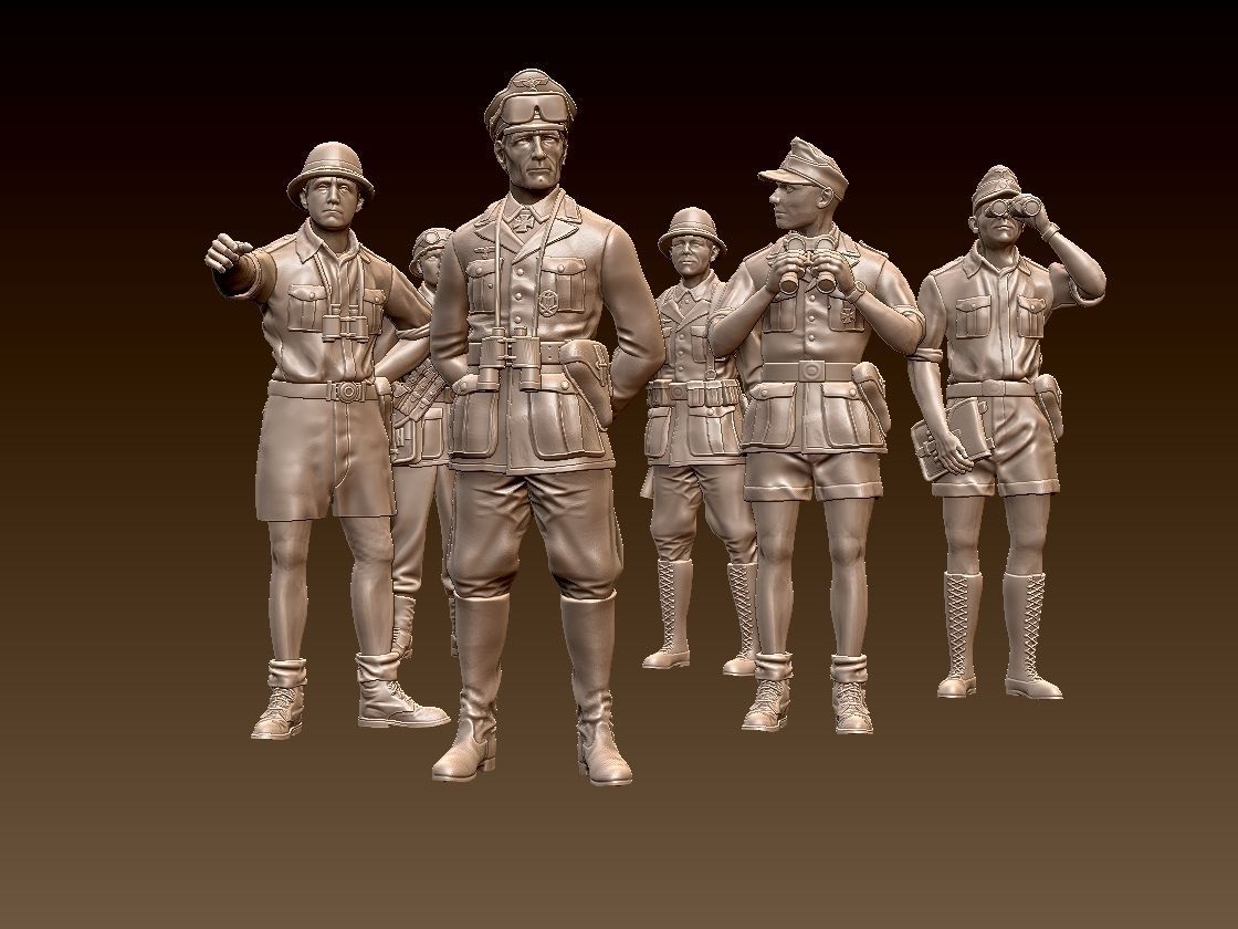 Rommel and soldiers  Afrika Korps 3D print model_5
