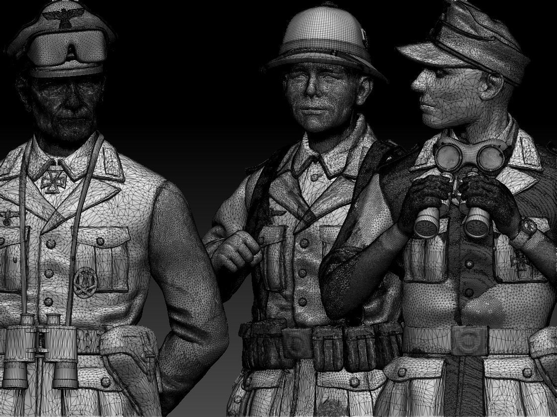 Rommel and soldiers  Afrika Korps 3D print model_16