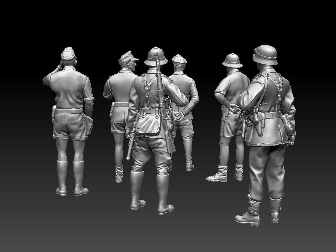 Rommel and soldiers  Afrika Korps 3D print model_4